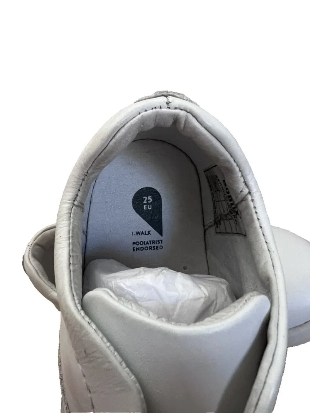 BOBUX I-Walk White Leather Slip On Sneaker Shoes Minimalist Unisex EU 25 US 8.5